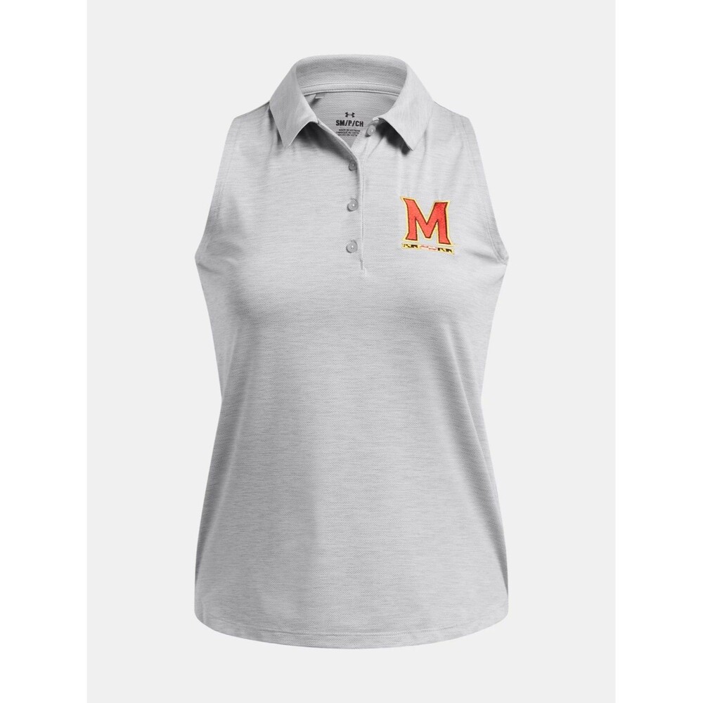 Under Armour Women XL Playoff Collegiate Sleeveless Golf Polo Maryland Terrapins